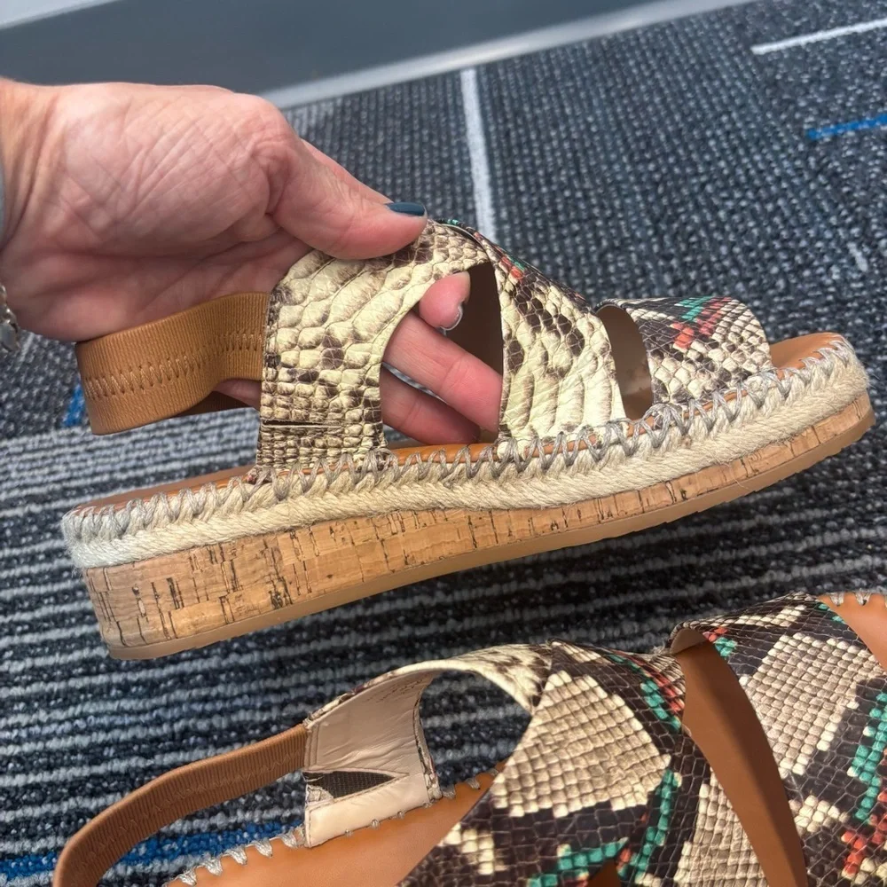 Cole Haan Cloudfeel Vero Espadrille Sandals in a snake print pattern size 9
